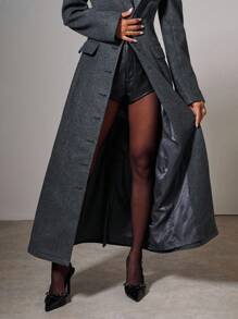 COSMINA Fall Women Clothes Women's Long Padded Shoulder Slim Straight Woolen Suit, For Autumn/Winter,Work Wear Women ,Halloween Costume,Business Casual Woman - Grey - View 8