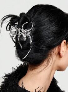 ROMWE Grunge Punk 1 件金属蜘蛛发爪街头爪夹发夹发夹发钳发夹发夹万圣节