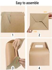 SHEIN Kraft Gable Boxes, Brown/White/Black Gable Boxes For Party Favor Birthday Wedding - Multicolor - View 7