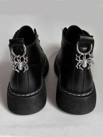 Goth 2pcs/Set Y2K Retro Gothic Spider Punk Pendant Shoe Boot Bag Decor Accessories