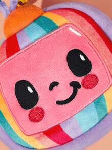CoComelon X SHEIN 可爱卡通刺绣毛绒零钱包，适合挂在包包上，可装硬币、耳机、口红 - 彩色 - 查看 7