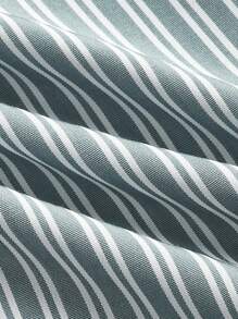 SHEIN PETITE CURVE 女士休闲宽松高腰字母条纹腰带松紧腰短裤