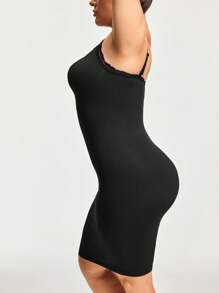 Talla grande Slip shapewear ribete con encaje - Negro - Ver 4