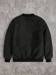 EURMUSE Áo khoác mùa đông cổ cao chất lượng cao cho nam - màu đen - Xem 3