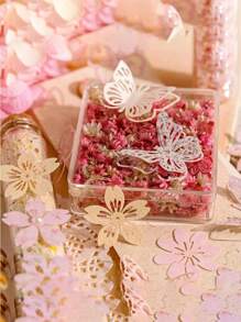 SHEIN 1pack/50 Sheets Retro Hollow Flower Pattern Scrapbook Paper For DIY Decoration, Magazine Planning Back To School