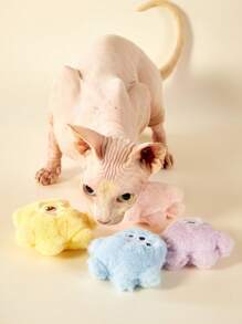 PETSIN 可爱小怪兽造型猫咪毛绒玩具，内含发声纸，可供猫咪咬咬互动，乐趣无穷