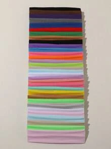 ROMWE 32 chiếc băng đô nhiều màu sắc cho bé gái, thích hợp cho cuộc sống hàng ngày và thể thao - Nhiều màu - Xem 3