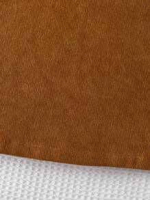 Genkimix Kids Young Girl 1pc Patched Pocket Overall Dress - Brown - View 5