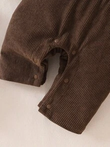 SHEIN 3 件套可爱新生儿服装，包括耳帽、上衣和背带裤，可爱新颖的设计 - 彩色 - 查看 6