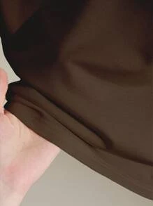 INAWLY 女式休闲插肩袖上衣和短裤两件套 - 咖啡棕 - 查看 4