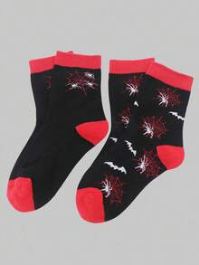 ROMWE Grunge Punk Men's Casual Everyday Print Mid-Calf Socks - Multicolor - View 3