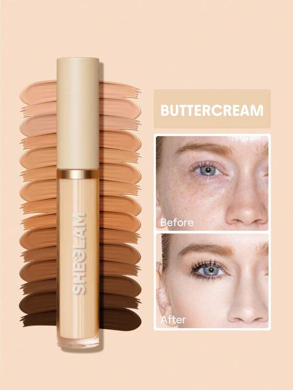 SHEGLAM Like Magic 12Hr Full Coverage Concealer-Buttercream  Matte Liquid Concealer Long Lasting Brightening Color Corrector Weightless All-Day Long Lasting Hydrating Concealer Christmas Winter Concealer Graduation Birthday Holiday Summer Fall Autumn Y2K Fancy Fashion Women Makeup Cosmetic Party Beach Travel Camping Outdoors School Campus Trip Festivals Decor Gift Present Rose Girl Cosplay Best Color Charm Vibe