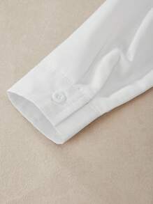 2pcs/Set Girls Kids Sweet Ruffled Collar Long Sleeve Blouse And Bowknot Pleated Skirt Outfit, Suitable For Casual, Commuting, School Style - Black and White - View 6