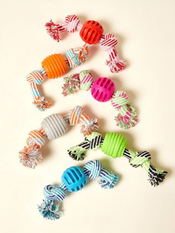 TPR Cotton Rope Double Ball Dog Toy, Fun To Relieve Boredom, Interactive Play For Dogs