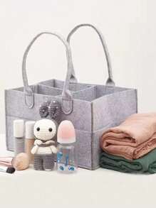 1 件毛毡尿布收纳盒婴儿尿布整理器储物容器，多功能储物袋，大容量储物袋，储物篮
