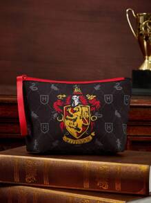 HARRY POTTER X SHEIN 1 Pc , Logo Printed Lightweight Cosmetic Bag, Suitable For Storing Cosmetics, Stationery, Daily Necessities, Digital Products, Great For Commuting, School, Travel, Suitable For Men, Women, Students, Children And All,Back To School - Black - View 4
