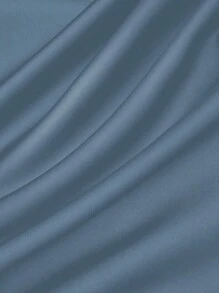 Elenzga 优雅杏色 A 字型束腰喇叭袖连衣裙长款缎面女装 - 藍色 - 查看 7