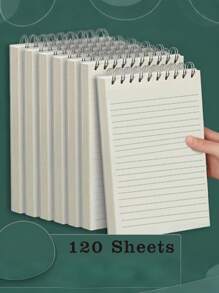 SHEIN Cuaderno espiral premium de 240 páginas gruesas en tamaños A4, B5 y A5 con tapa flip top, para oficina, escuela, negocios, escritura, estudios, trabajo y regalos. Compra por mayoreo de alta calidad y durable. - Blanco - Ver 6