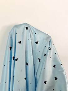 SHEIN Semi-Sheer Baby Blue Satin Nightgown For Curves With Spaghetti Strap Neckline - Baby Blue - View 6