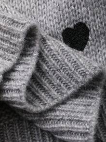 DAZY 女婴圆领撞色心形针织毛衣 秋冬