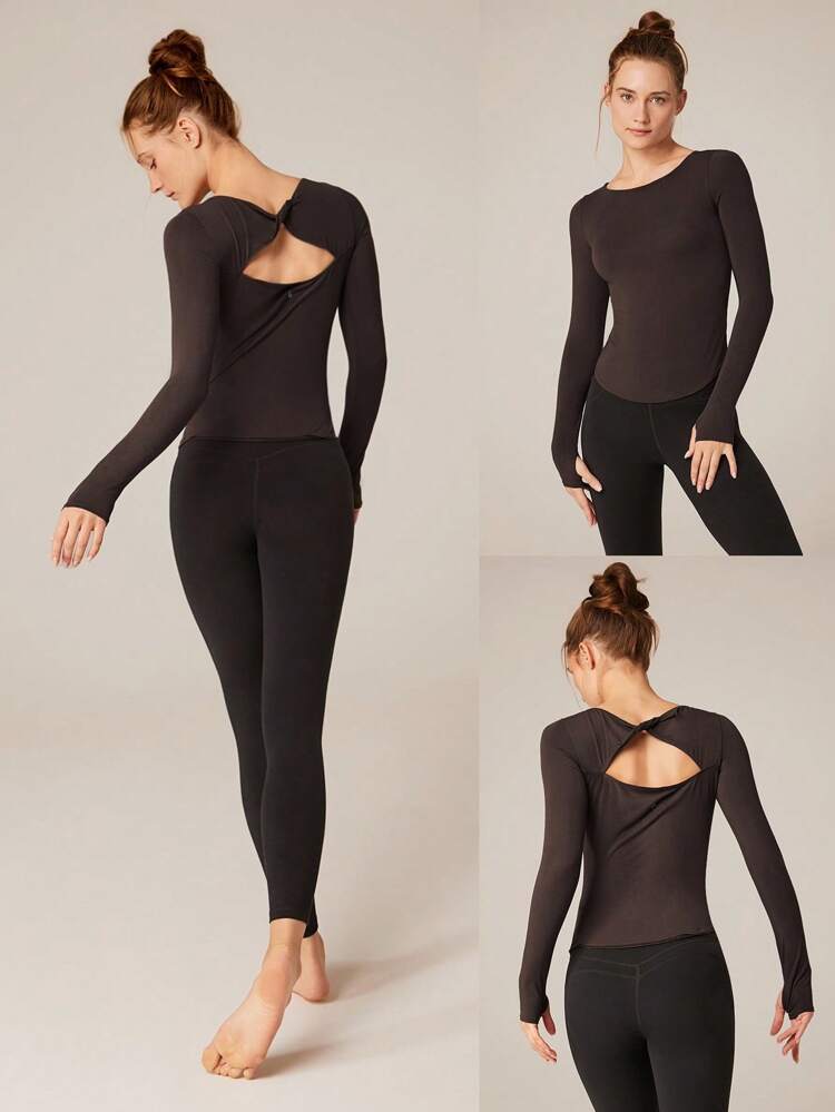 Modal Knotted Back Long Sleeve Tee