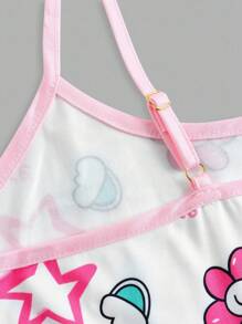 少女俏皮可爱美式印花睡衣套装 - 彩色 - 查看 3