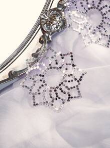 Miếng dán khiêu vũ gợi cảm đính đá lấp lánh màu hồng quyến rũ, quyến rũ, gợi cảm, dành cho phụ nữ, phụ kiện trang phục thân mật dành cho lễ hội âm nhạc và tiệc tùng Rave - Màu Hồng Tươi - Xem 4