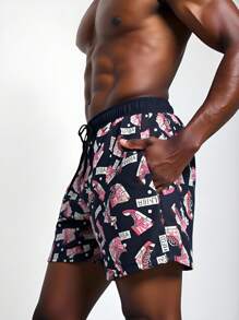 Surfspeed Men's Casual Loose Drawstring Waist Beach Shorts, Suitable For Vacation Men Lounge Shorts Men Pajamas Pants - Multicolor - View 4