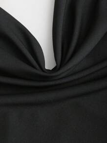 EgrlEra 女式夏季垂坠领露背性感迷你连衣裙，带金属圆形装饰