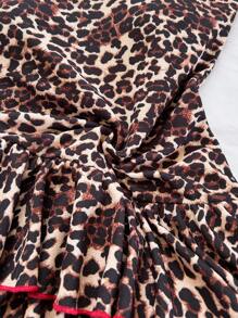 Soleia 女式豹纹荷叶边无袖迷你连衣裙 - 彩色 - 查看 5