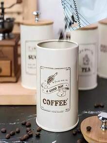 3pcs Bamboo Lid Sealed Coffee Sugar Tea Storage Jar Set 3-Piece Creative Sealed Moisture-Proof Kitchen Sealed Jar Back To School - Multicolor - View 5