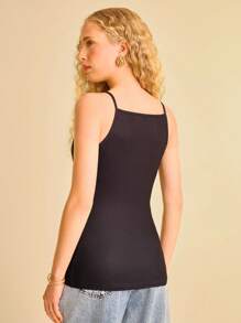 CAJUNI 女式波西米亚风格度假休闲沙滩装白色花朵印花细肩带吊带背心 - 彩色 - 查看 2