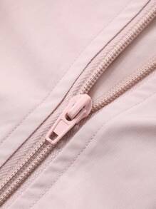 DAZY Women's Contrast Color Hooded Loose Street Style Casual Jacket,Fall Women Clothes - Grey - View 7