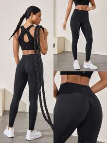 GLOWMODE 26" Seamless Be A Peach High-Waist Tummy Control Peach-Shaped Gym Leggings Medium Impact Running Workout Fall Winter