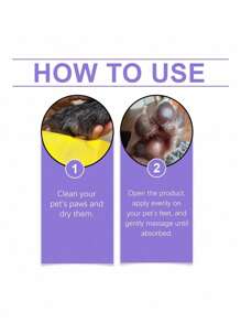 3件装狗狗爪子舒缓霜，温和清洁并滋润爪垫，缓解干燥。涂抹舒适护理霜 - 紫色 - 查看 7