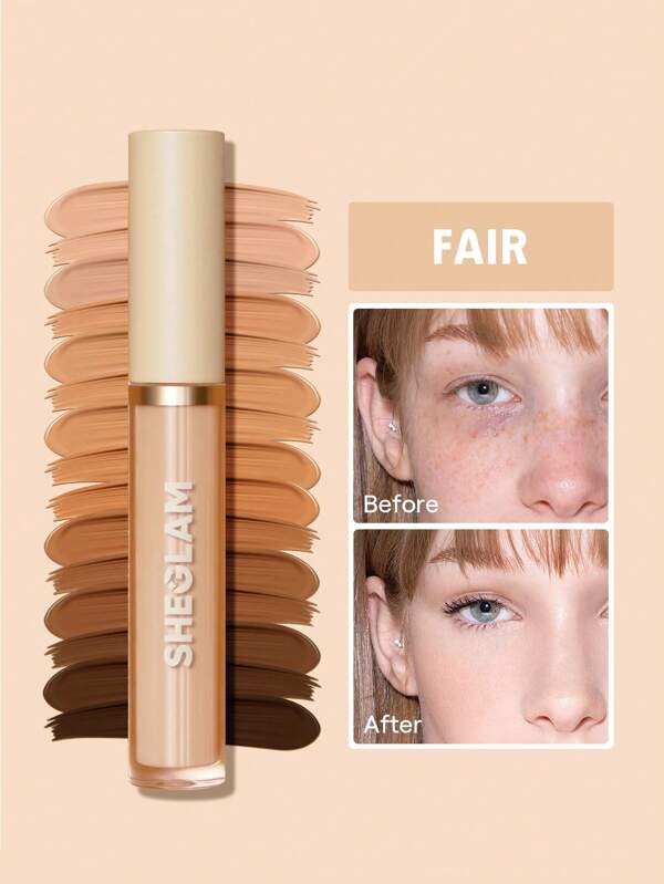 SHEGLAM Like Magic 12Hr Full Coverage Concealer-Fair  Matte Liquid Concealer Long Lasting Brightening Color Corrector Weightless All-Day Long Lasting Hydrating Concealer Christmas Winter Concealer Graduation Birthday Holiday Summer Fall Autumn Y2K Fancy Fashion Women Makeup Cosmetic Party Beach Travel Camping Outdoors School Campus Trip Festivals Decor Gift Present Rose Girl Cosplay Best Color Charm Vibe