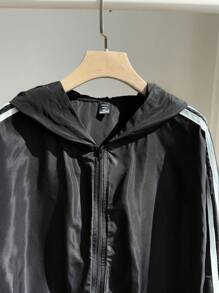 Comfortcana 夏季时尚拼布蝴蝶结拉链夹克外套 - 黑色 - 查看 4