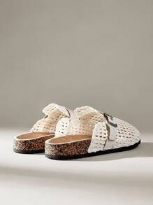 Solecia Women's Fluffy Platform Slippers, Warm Round Toe Fashion Shoes - White - View 4