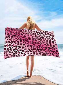 Leopard Pattern Oversized Breathable Beach Towel, Wrap Towel, Soft & Lightweight Quick-Drying Bath Towel, Super Absorbent Towel Summer Travel, Vacation Holiday Bathroom Decor Beach Essentials - Multicolor - View 1