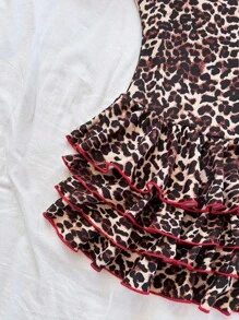 Soleia 女式豹纹荷叶边无袖迷你连衣裙 - 彩色 - 查看 4