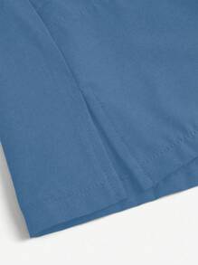 TaskEZ Solid Color Multi-Pocket Long Sleeve Scrub Jacket - Blue - View 3