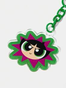THE POWERPUFF GIRLS X SHEIN พวงกุญแจอะคริลิกลาย Buttercup - มัลติคัลเลอร์ - ดู 3