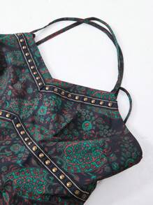 LanaWest Women's Bohemian Vacation Style Exotic Printed Long Maxi Dress - Multicolor - View 3