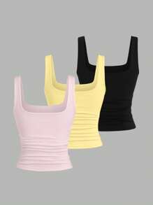 Sweetra 女式夏季休闲纯色背心