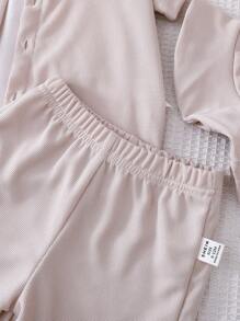 4-Piece Outfit Set For Baby Boy: White T-Shirt, Checkered Shirt, Shorts, Hat, Suitable For Summer Outings, Vacations & All Occasions, Mix & Match Casual Style - Apricot - View 7