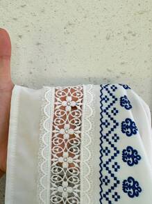 Lyxana Women's Casual Holiday Retro Print Patchwork Ruffle Strap Mini Dress, Summer - Multicolor - View 7