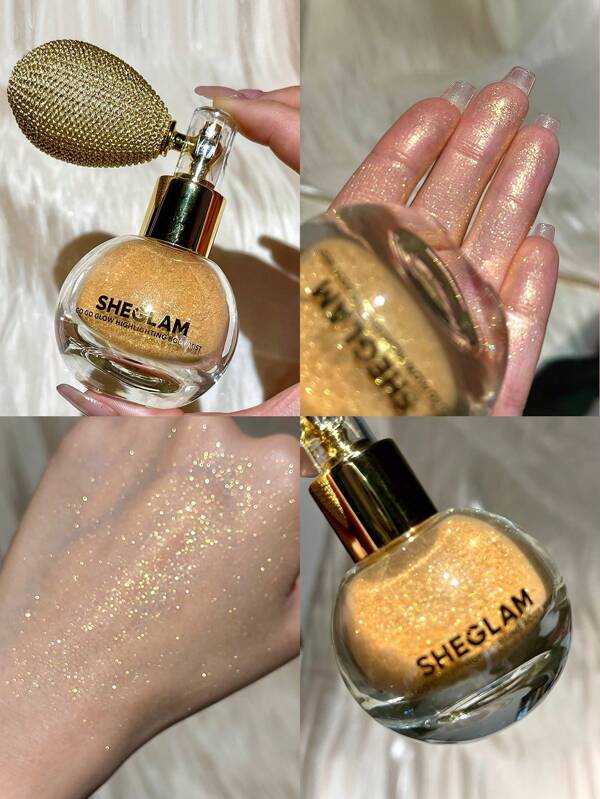 SHEGLAM Go Go Glow EvidențIator Pentru Corp Ceață De Corp-Gold Spray Cu Sclipici Pentru Corp Finisaj De îNaltă StrăLucire EvidențIator Cu StrăLucire MultifuncțIonal Machiaj Pentru Față Cadouri De Iarnă De CrăCiun Absolvire Zi De NașTere Vacanță Vară Toamnă Y2K Elegant Modă Femei Machiaj Cosmetice Petrecere Plajă CăLăTorie Camping ÎN Aer Liber ȘCoală Campus Excursie Festivaluri Decor Cadou Cadou Trandafir Fată Cosplay Cel Mai Bun Culoare Farmec Atmosferă
