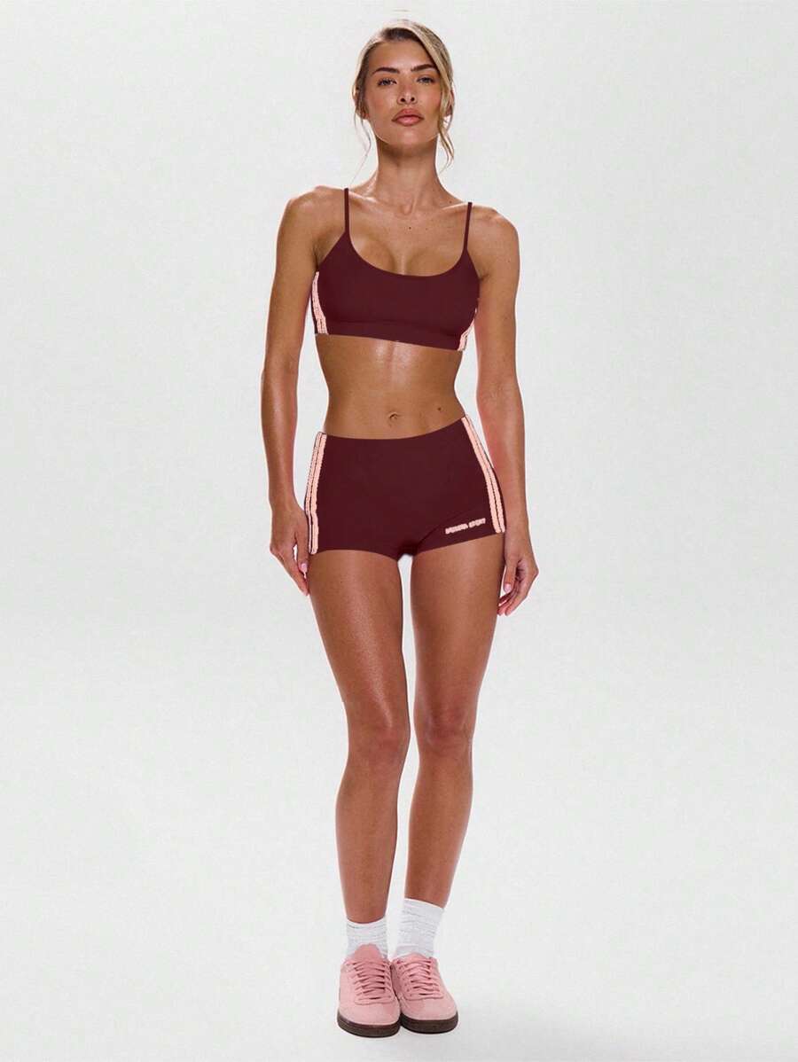 Musera Sport Quần short mini cạp trễ tập luyện thể thao Gympadel, Tennis, Pickleball Fitness - Màu Đỏ Sâu - Xem 1