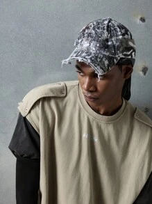 NEON BLANC 男士时尚字母印花无袖针织圆领T恤，适合夏季 - 卡其色 - 查看 5