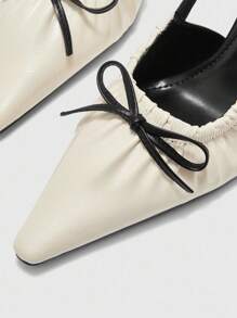 BizChic 蝴蝶结尖头芭蕾平底鞋，小众高端法式一脚蹬鞋